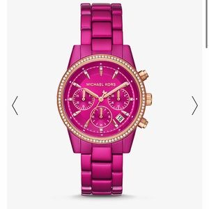 Michael Kors Ritz Pave Pink Coated Watch
